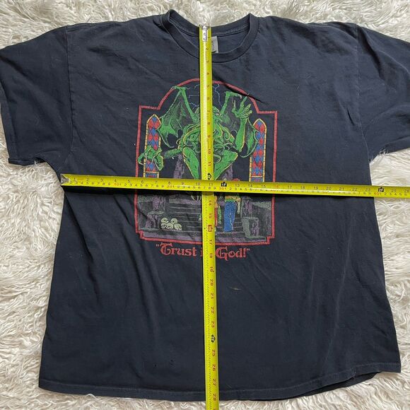 Steven Rhodes "Trust In God" Black T-shirt Cthulu Lovecraft Mythos Men's XXL - Picture 5 of 5